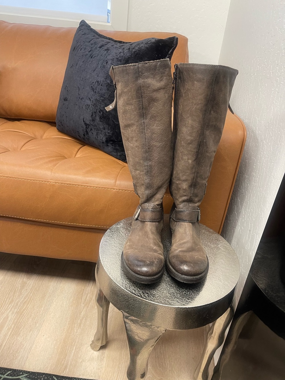 Miz Mooz Distressed Brown Leather Tall boots